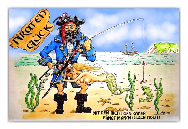 Postkarte "Piraten Glück"