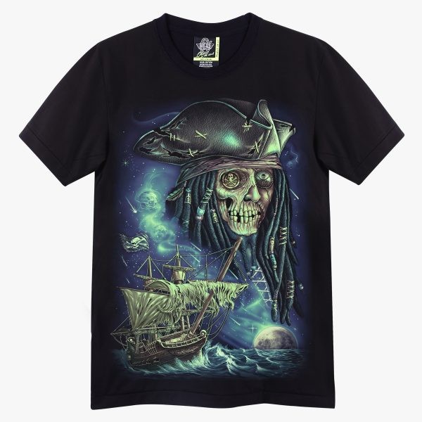 Pirat mit Piratenschiff "Leuchtfarben" Laserdruck
