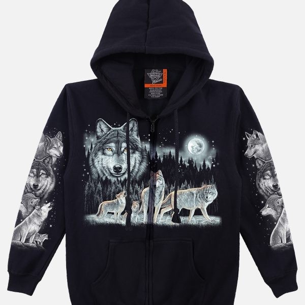 Kuschliger Sweatshirt Hoody "Wolfskopf Wolfsrudel"